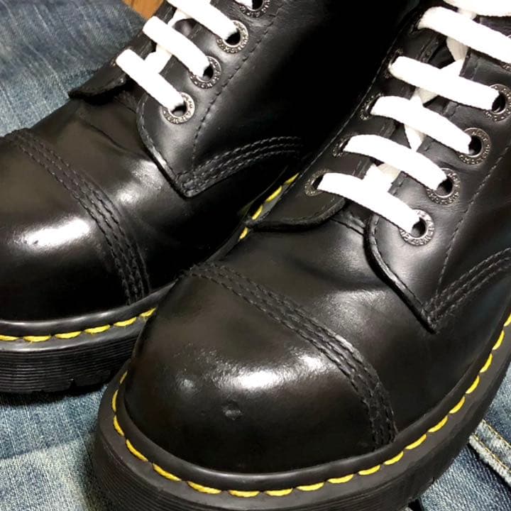 ドクターマーチン 10ホール スチールトゥ 復刻版 UK5 厚底 クレイジー
