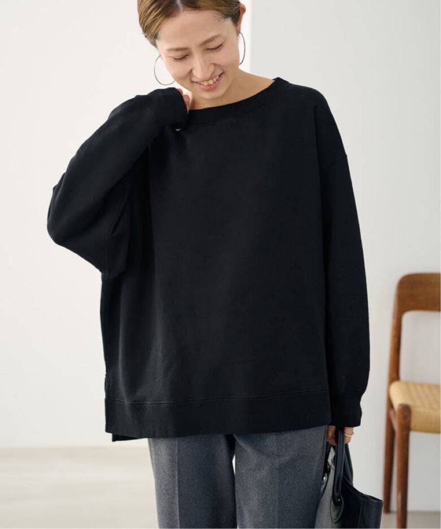 フレームワーク ボートネックワイドスウェット スミクロ FRAMeWORK