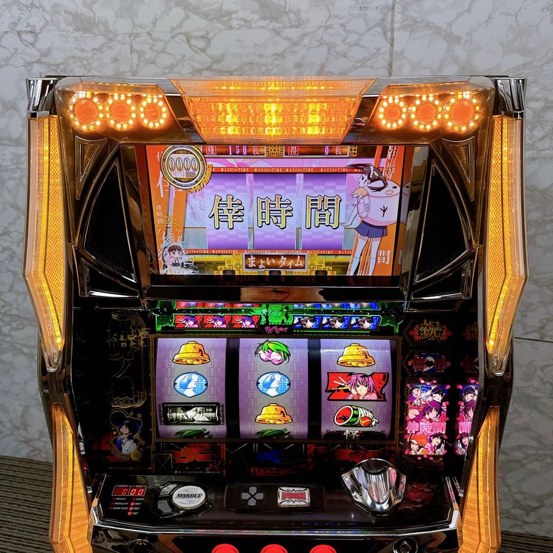 パチスロ実機 化物語 初代 コイン不要機 オートベット 無段階音量