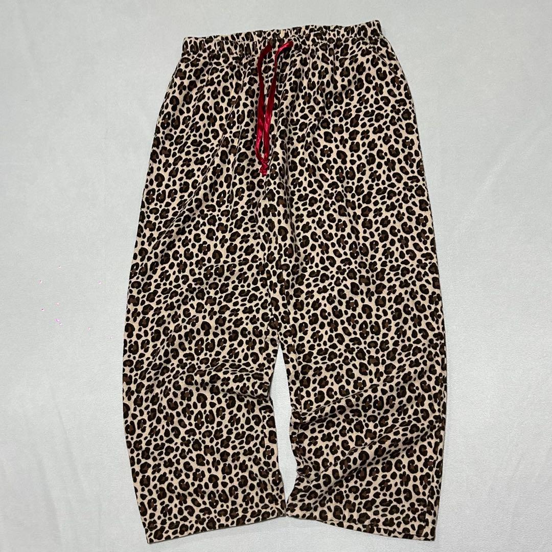 90s フランネル レオパード ワイドレッグ イージーパンツ フェアリー