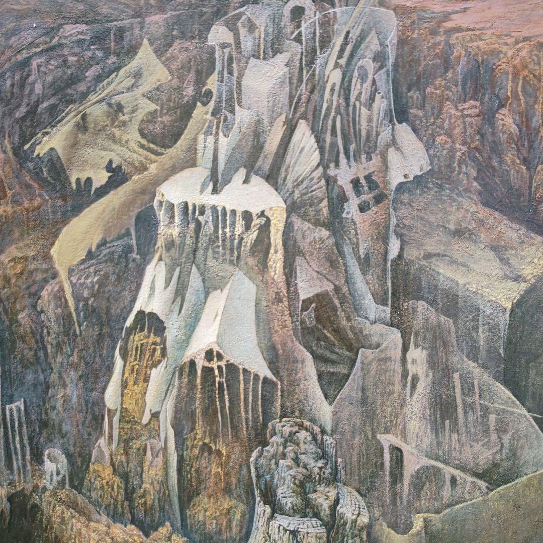 巨大で精緻,ものすごい掘出物！塚本聰「遥かなる地」S100号油彩、独立