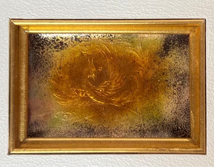 友浦清太郎 七宝「鳳凰」 額