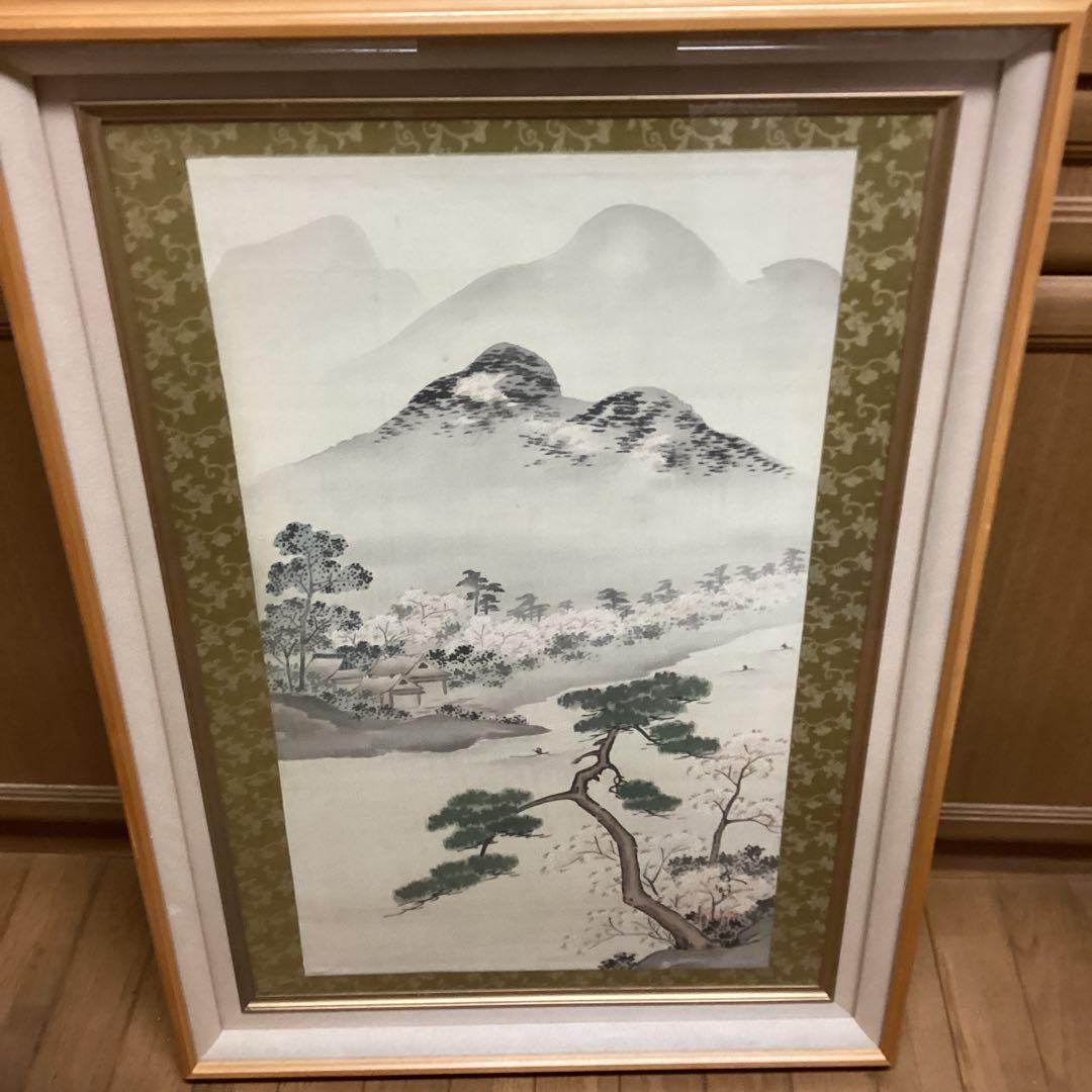 菱田春草　　単彩色画　　風景画　《　肉筆画　》　豪華額装　　模写