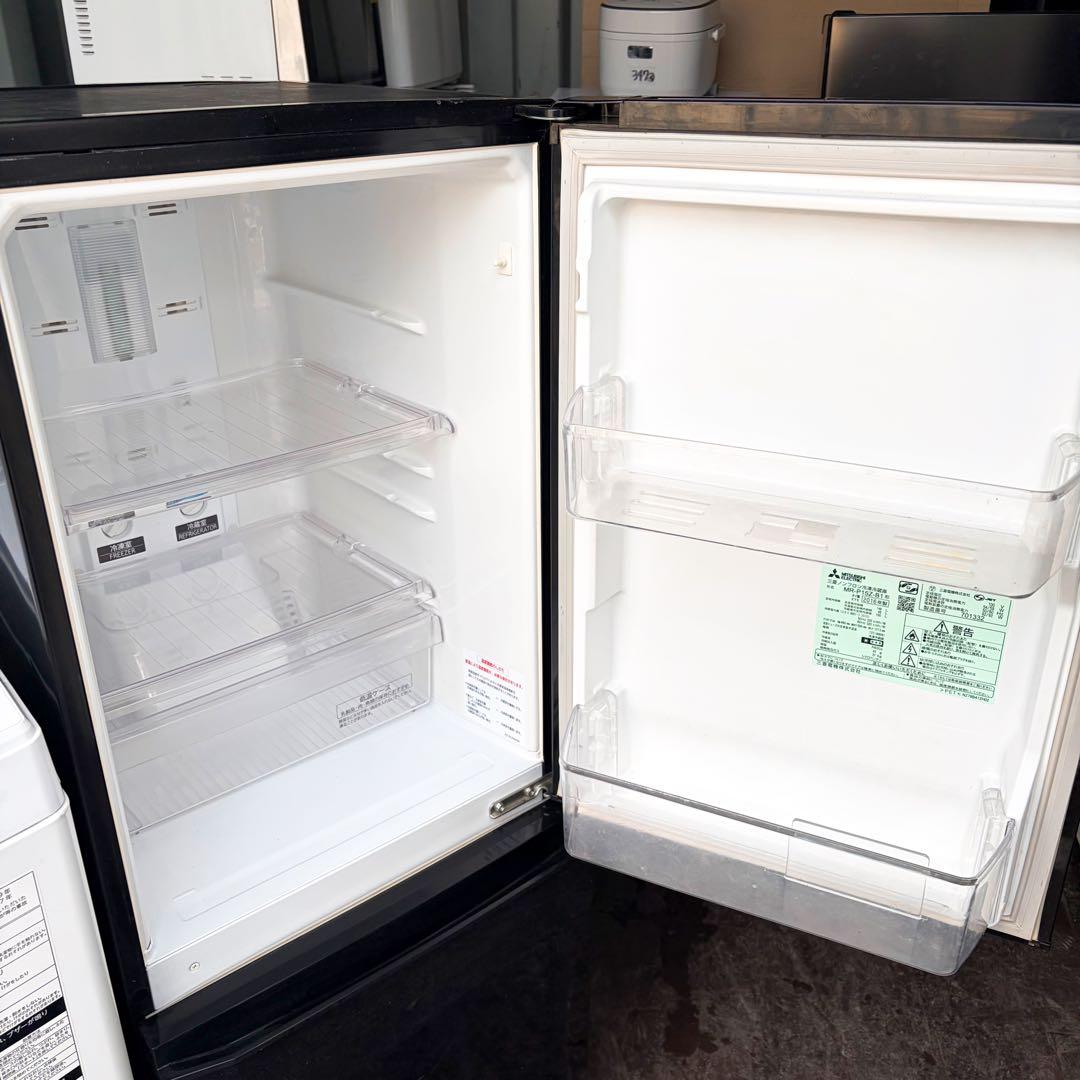 運搬取付無料！ホワイト×ブラック 東芝洗濯機・三菱冷蔵庫2台セット