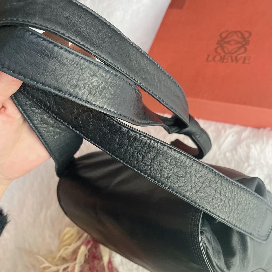 希少⭐︎LOEWE ネイビー アナグラム ナッパレザー 本革 ショルダー