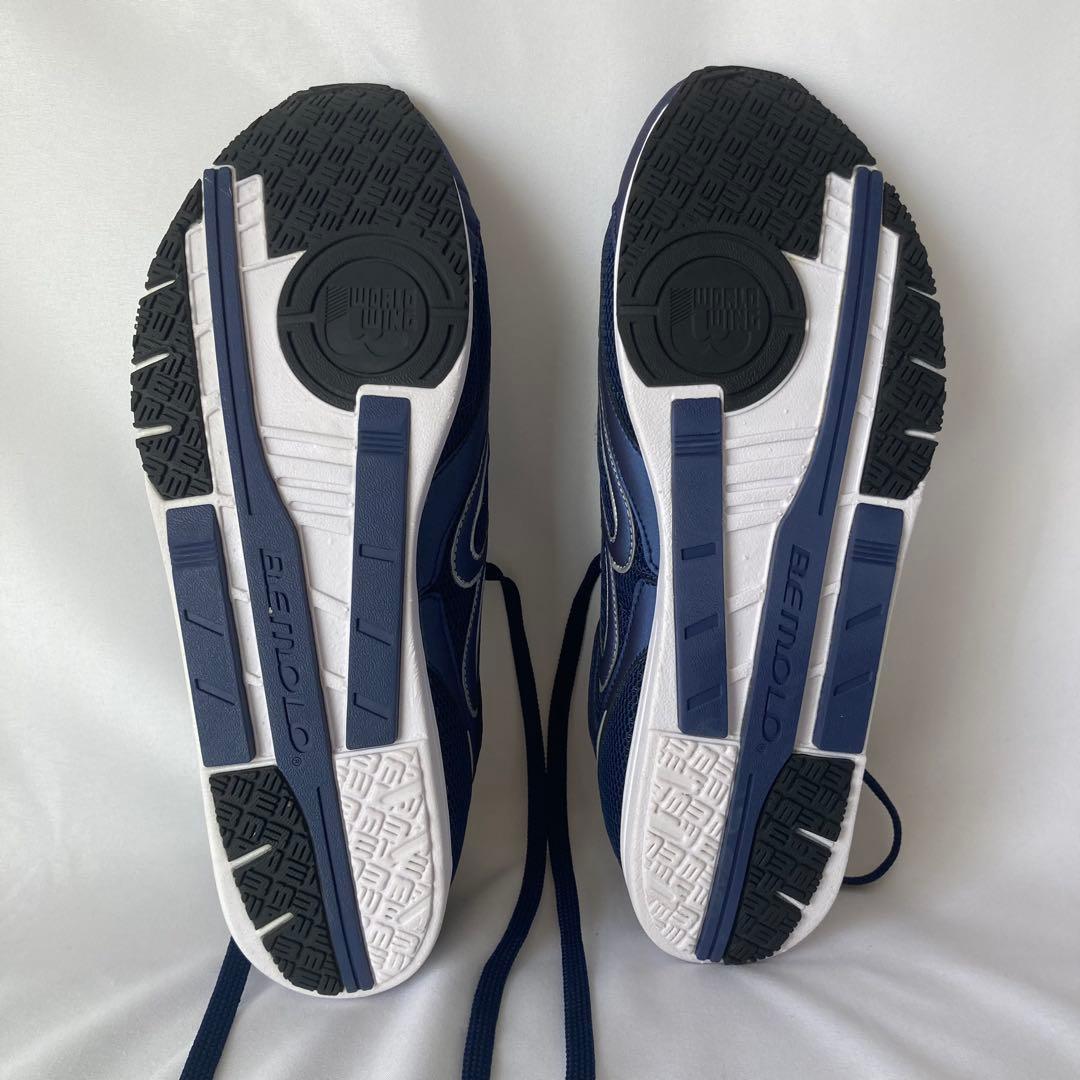 ボ*ン様 BEMOLO シューズ 26.5cm ネイビー 収納袋付き