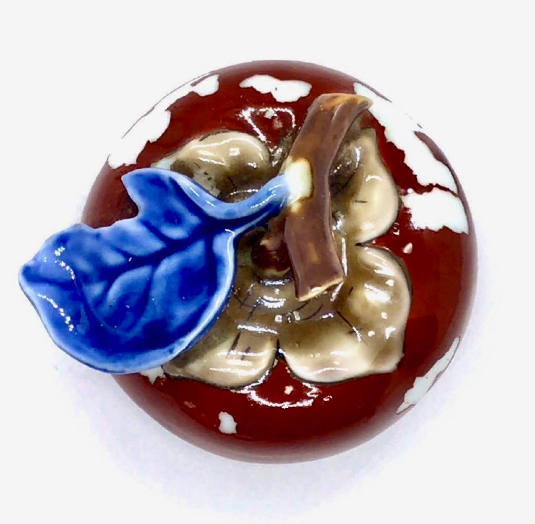 大磯名家出物時代美品12代柿右衛門鑑定済み柿香合 茶道具 香道具