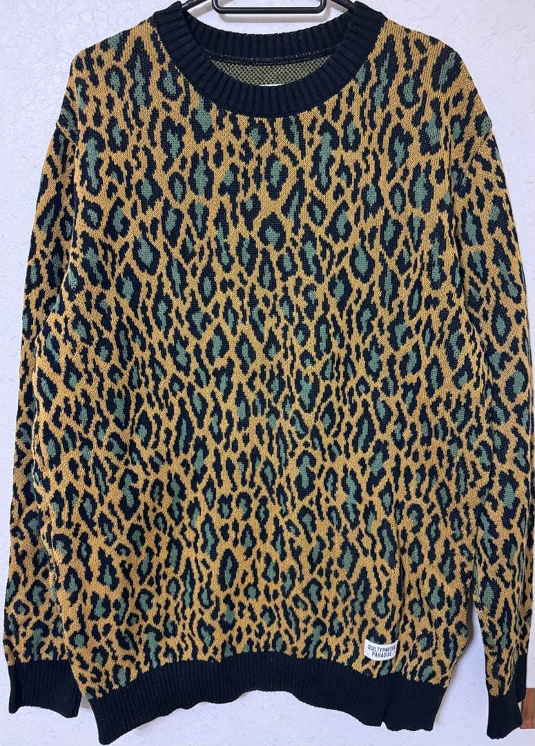 ワコマリア　WACKO MARIA レオパード　ニット WACKO MARIA/LEOPARD JACQUARD KNIT SWEATER（BROWN）［レオパード