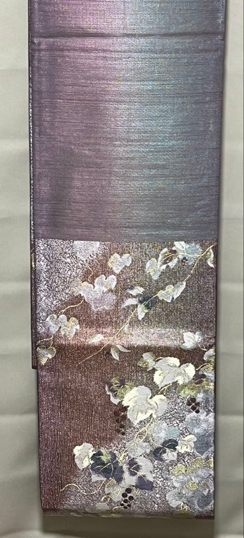正絹 金銀糸 辻が花模様 袋帯 纐纈（こうけつ）染め風 西陣織 老舗織元