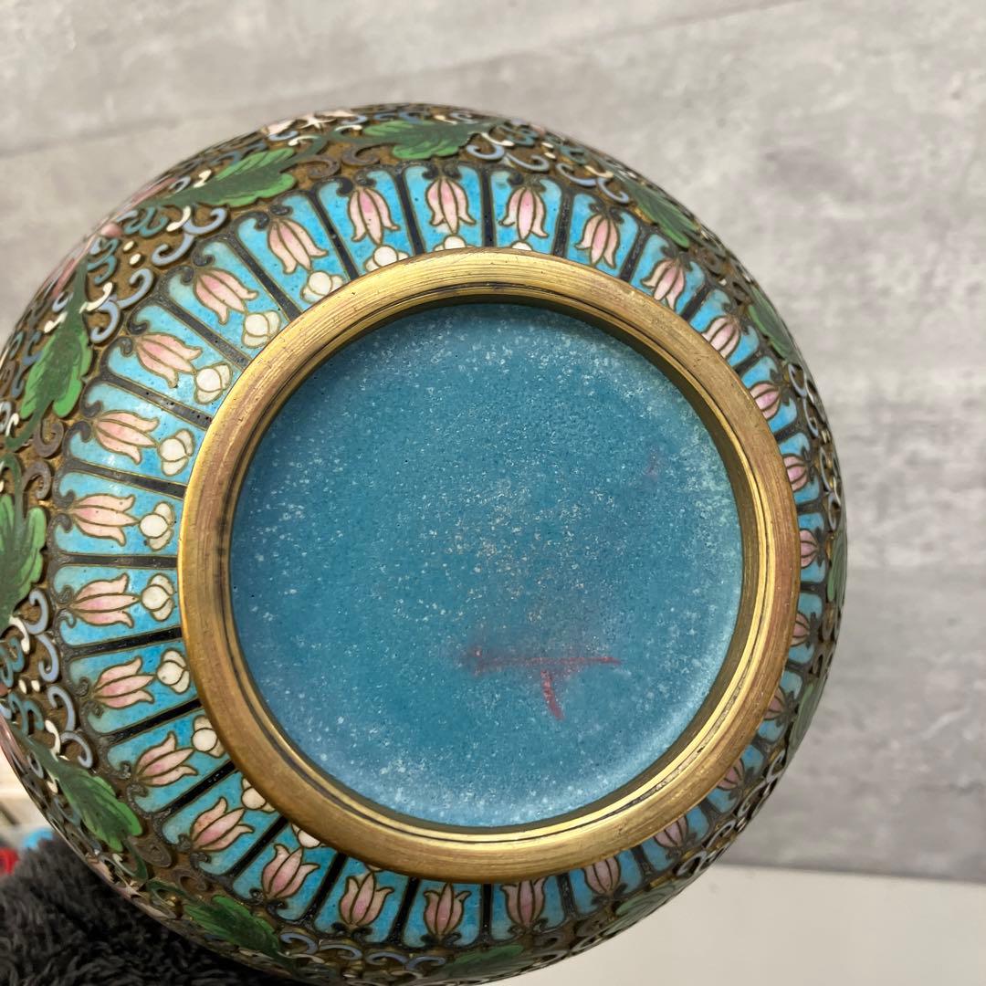 レトロ 中国美術 景泰藍 七宝焼き 花瓶 壺 骨董品 約30cm - メルカリ