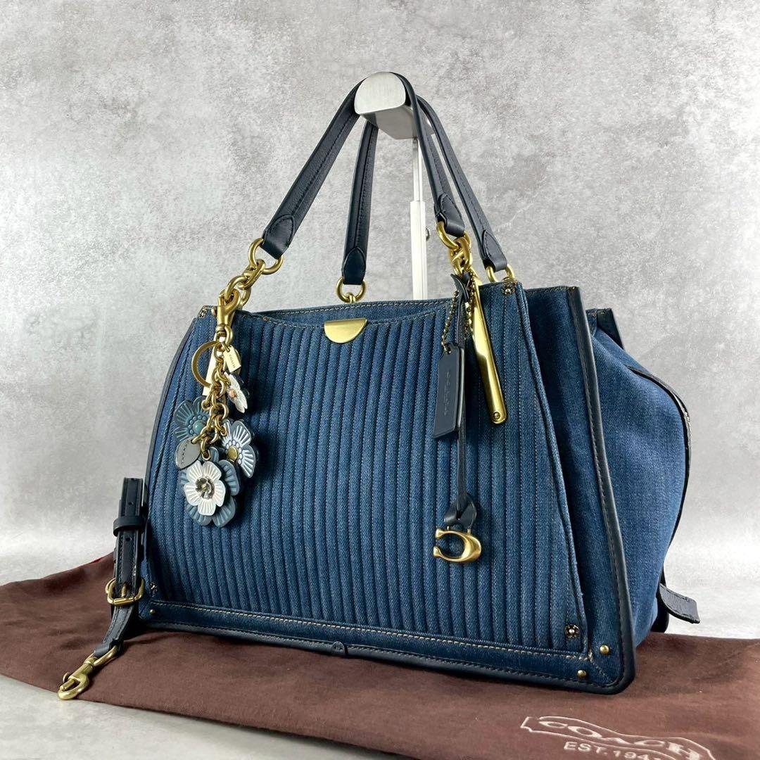 ✨稀少✨極美品✨コーチ ドリーマー ハンドバッグ 2way デニム×レザー 青