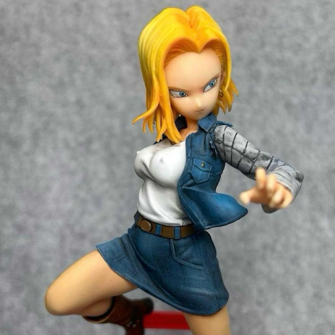 ドラゴンボール 人造人間 18号 リペイント フィギュア 金属ピアス デコ