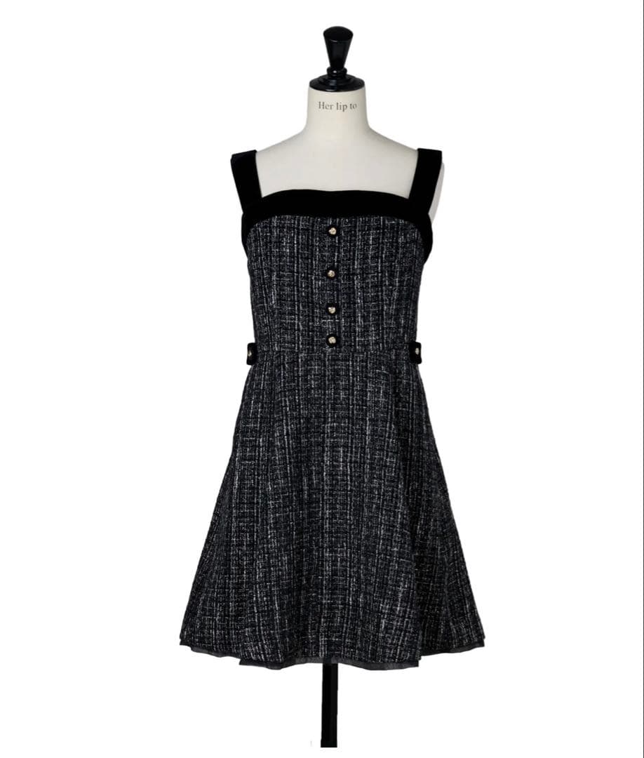 ワンピース Her lip to Margaux Tweed Mini Dress Margaux Tweed Mini Dress