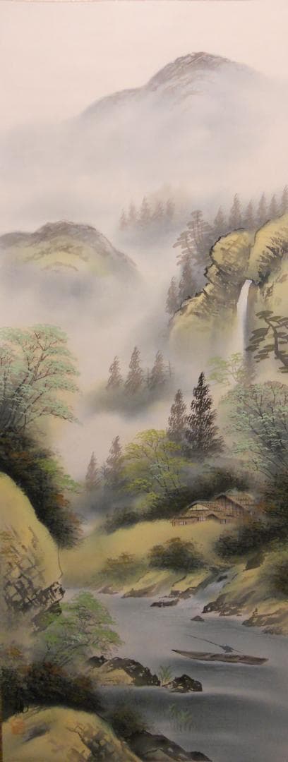 掛け軸 松観 彩色山水 絹本 希少 軸装 茶道具 掛軸 美品 です。 - メルカリ