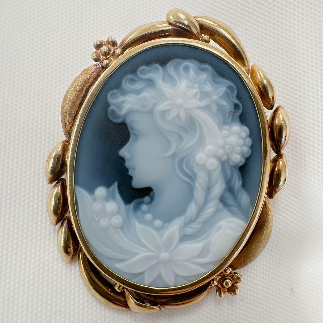 F.W.Klein カメオ天然石 k18ペンダント&ブローチ 総重量8g - メルカリ