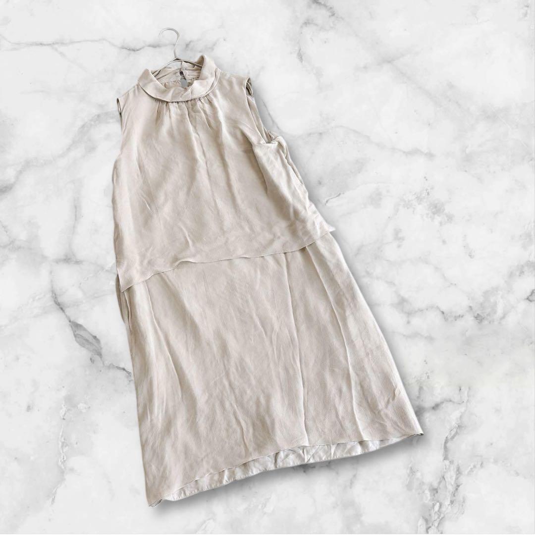 デイジーリンフォクシー ノースリーブワンピース グレー 日本製 綿 L