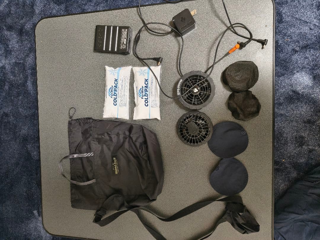 モンベル ファンブロー空調服一式 ネイビー Lサイズ 冷却パック付き