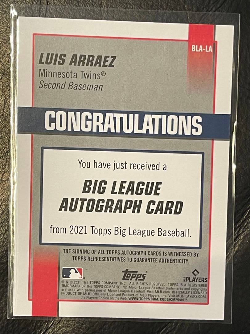 祝首位打者❗️Luis Areaez直筆サイン MLB Auto - メルカリ