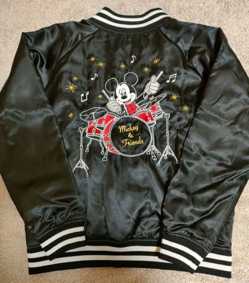 ディズニー刺繍スカジャン 【ミッキー＆フレンズ】ドラムミッキー レア品