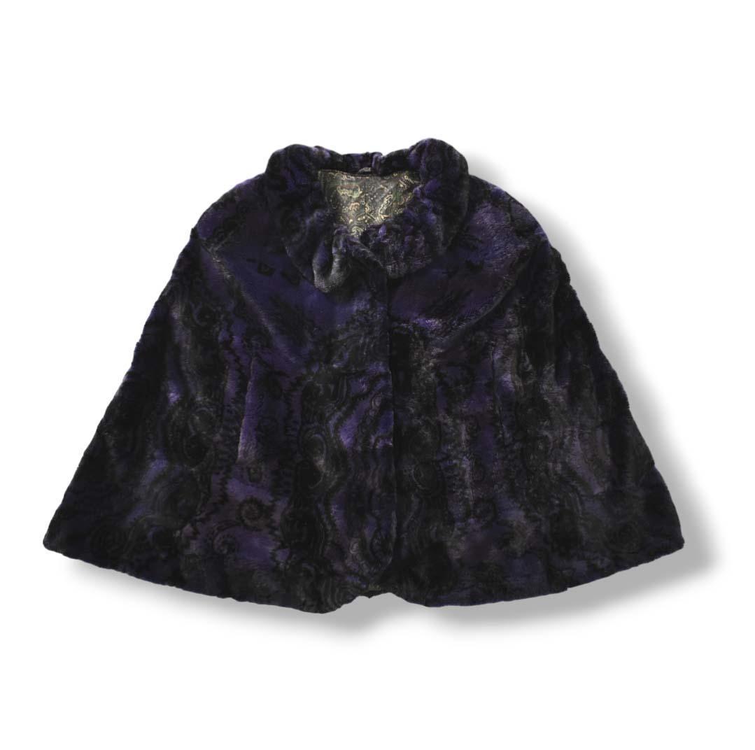 おまとめ割り 【高級】 シェアードミンク ケープ ポンチョ パープル 総