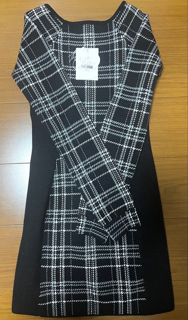 ハニミュ ハニーミュウ チェックタイトニットワンピース