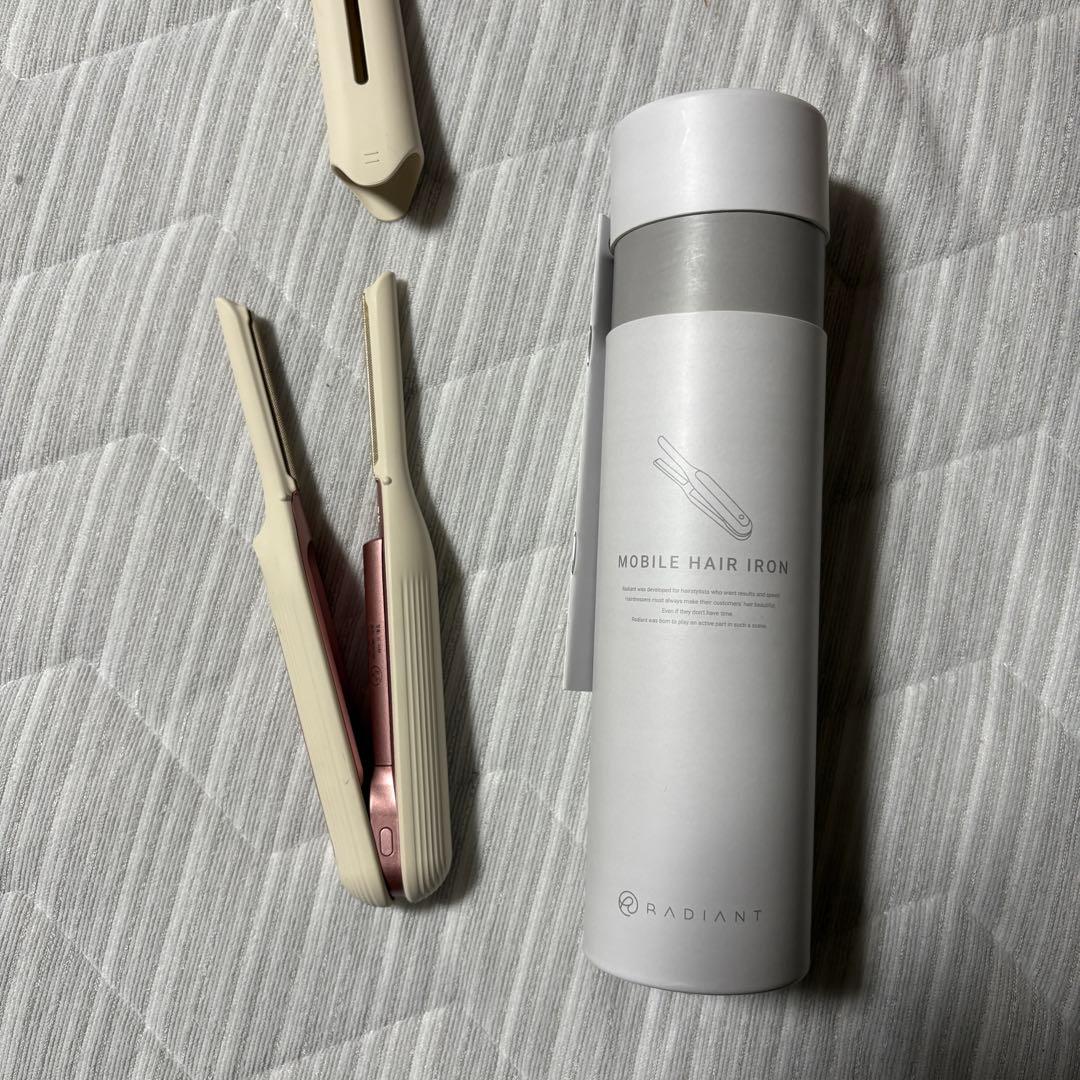 美品　radiant コードレスモバイルヘアアイロン　機内持込可　PC-01WH radiant（ラディアント） モバイルヘアアイロン radiant mobile