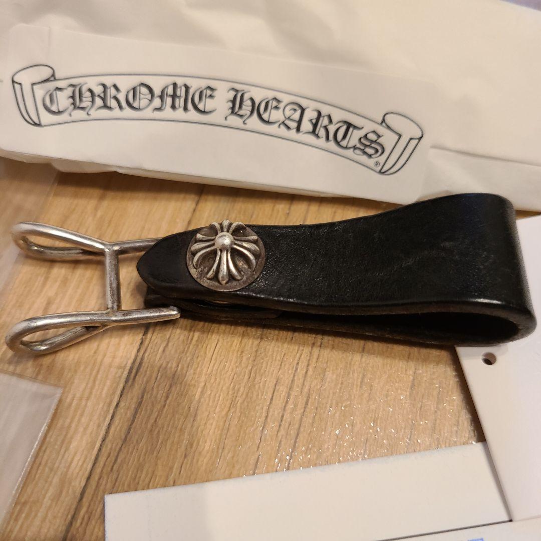 N*ア様 クロムハーツ Wベルトループ スターボタン ブラック レザー