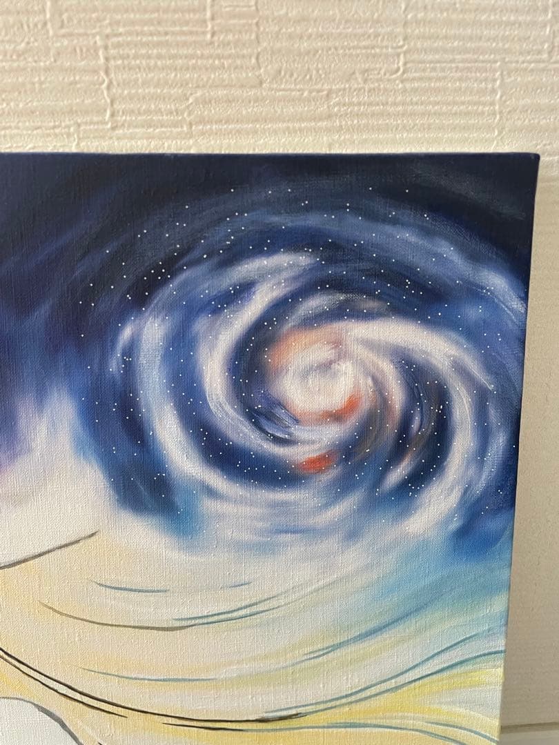 大型】F10号 手描き油彩 松本零士銀河鉄道999模写メーテルレジェンド