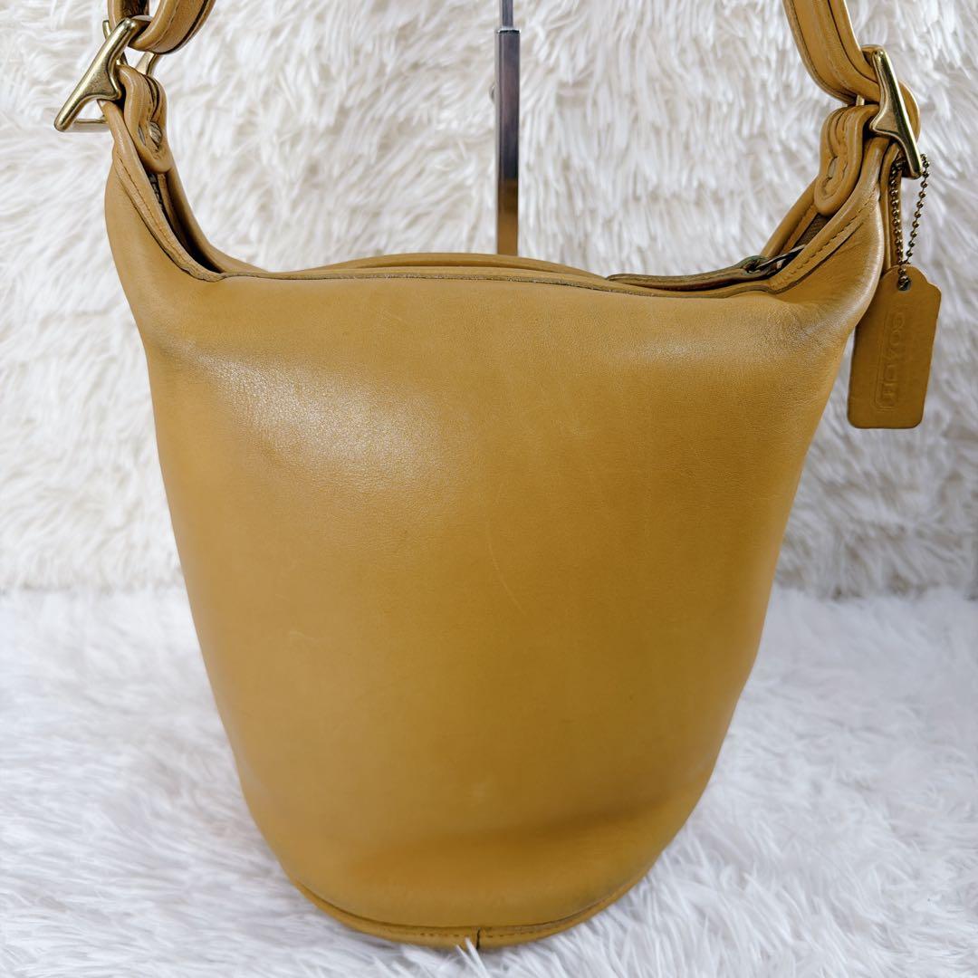 希少カラー オールドコーチ イエロー レザー バケツ型 ショルダー