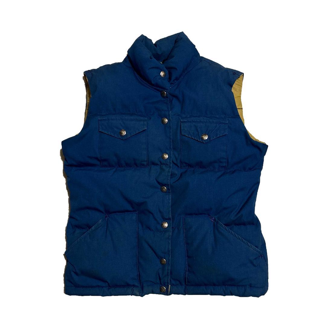 80s USA製 茶タグ THE NORTH FACE ダウンベスト 紺 古着 - メルカリ