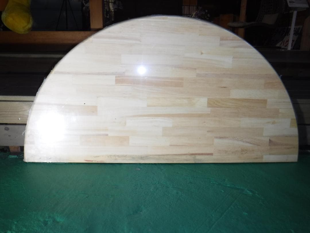 無垢材パインテーブルトップ☆1200 （半円）×2枚