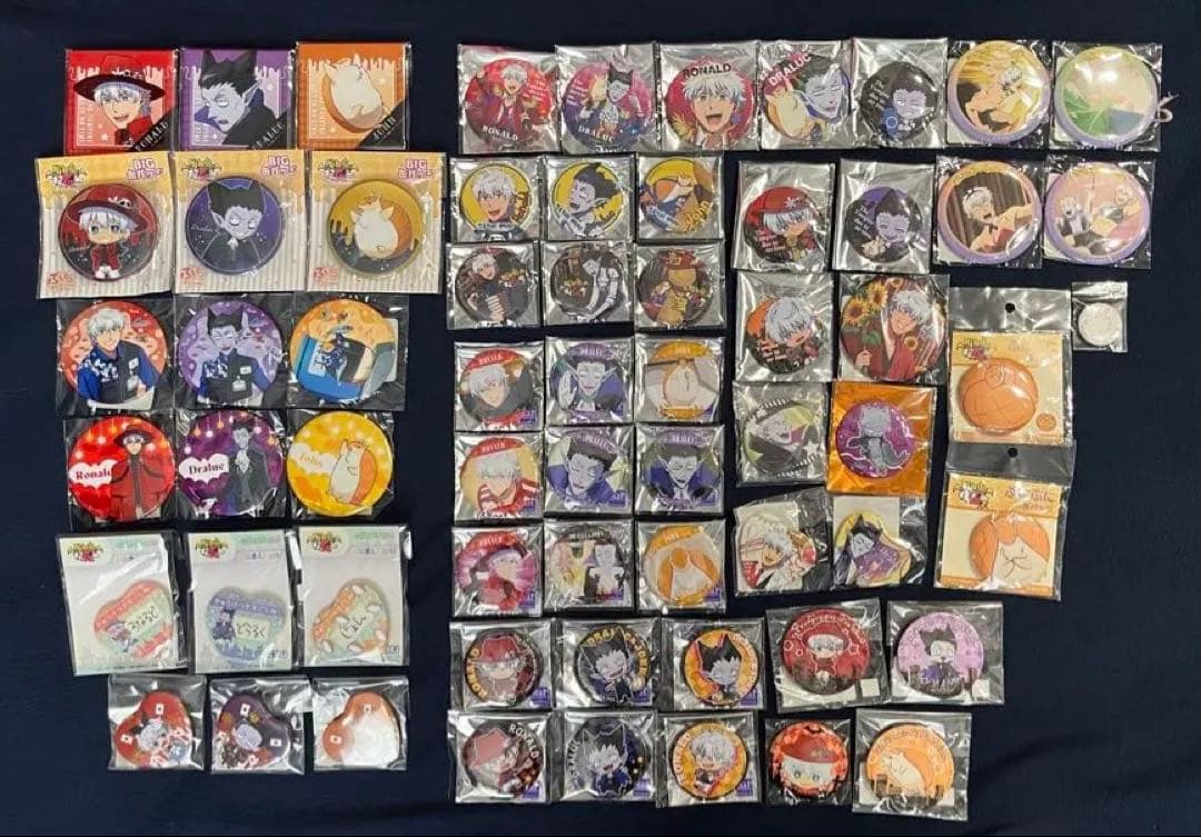 吸血鬼すぐ死ぬ　缶バッジ　63点　セット　まとめ売り　ロナルド　ドラルク　ジョン 吸血鬼すぐ死ぬ 缶バッジ 63点 セット まとめ売り ロナルド ドラルク