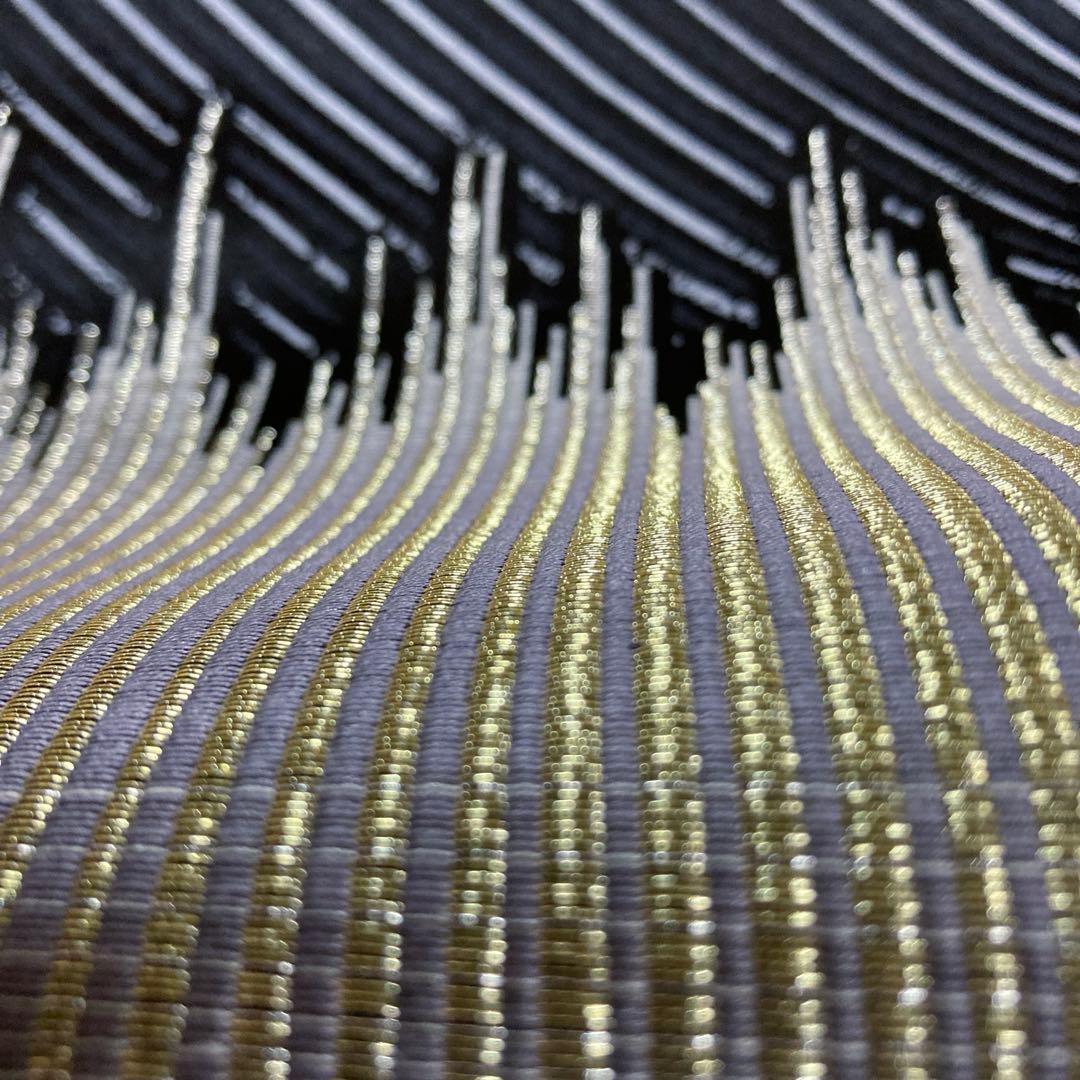 専用ページ 正絹 六通袋帯【抽象模様 斜めライン 黒】 - 着物・浴衣
