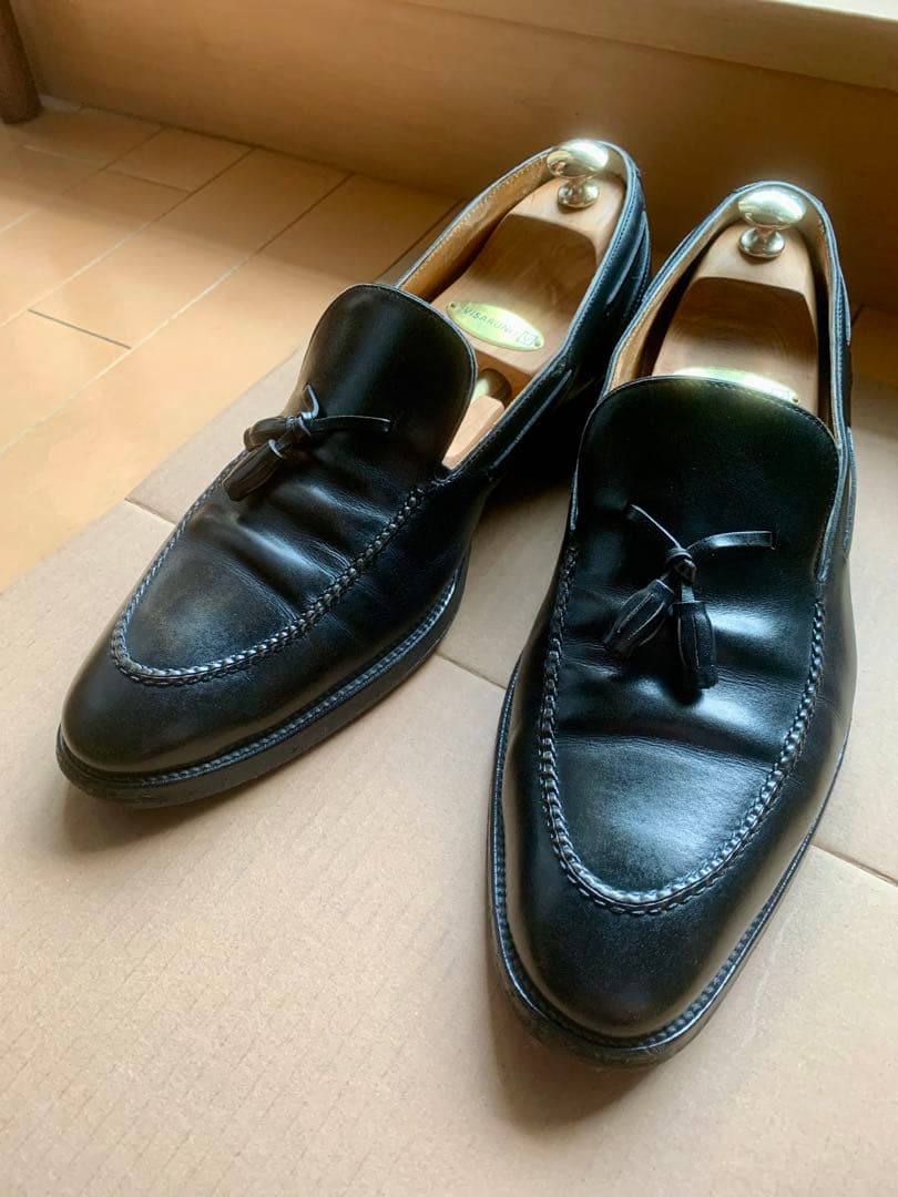 エルメス HERMESメンズレザーシューズ タッセルローファー 黒 40