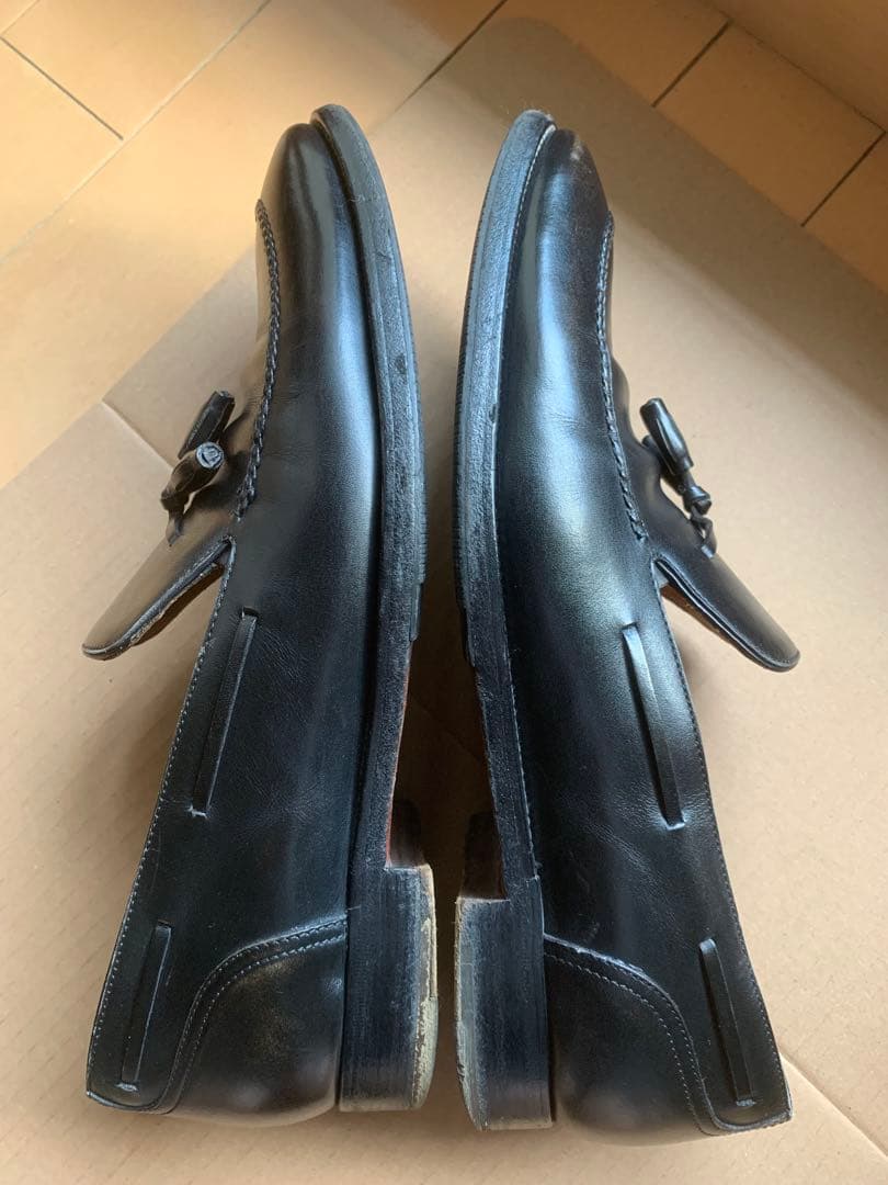 エルメス HERMESメンズレザーシューズ タッセルローファー 黒 40