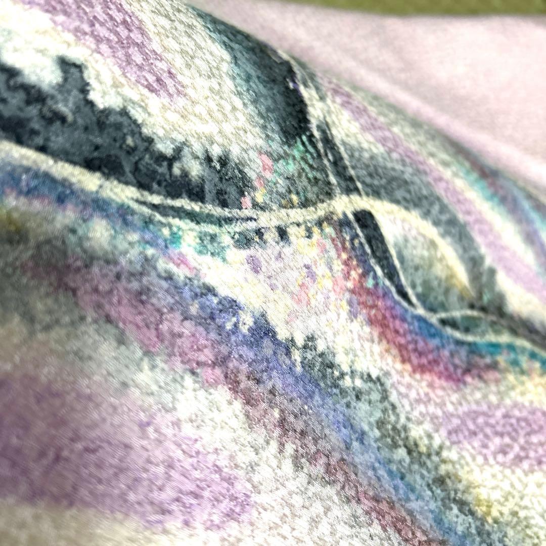 正絹　作家名落款あり　名古屋帯《抽象模様》