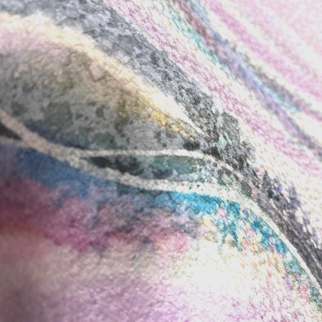 正絹　作家名落款あり　名古屋帯《抽象模様》