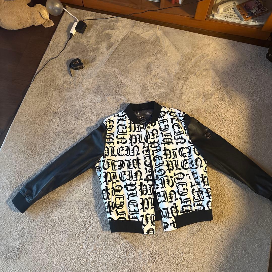 スタジャン 白黒デザイン レザー袖 袖本革レザースタジャン｜Yahoo!フリマ（旧PayPayフリマ）