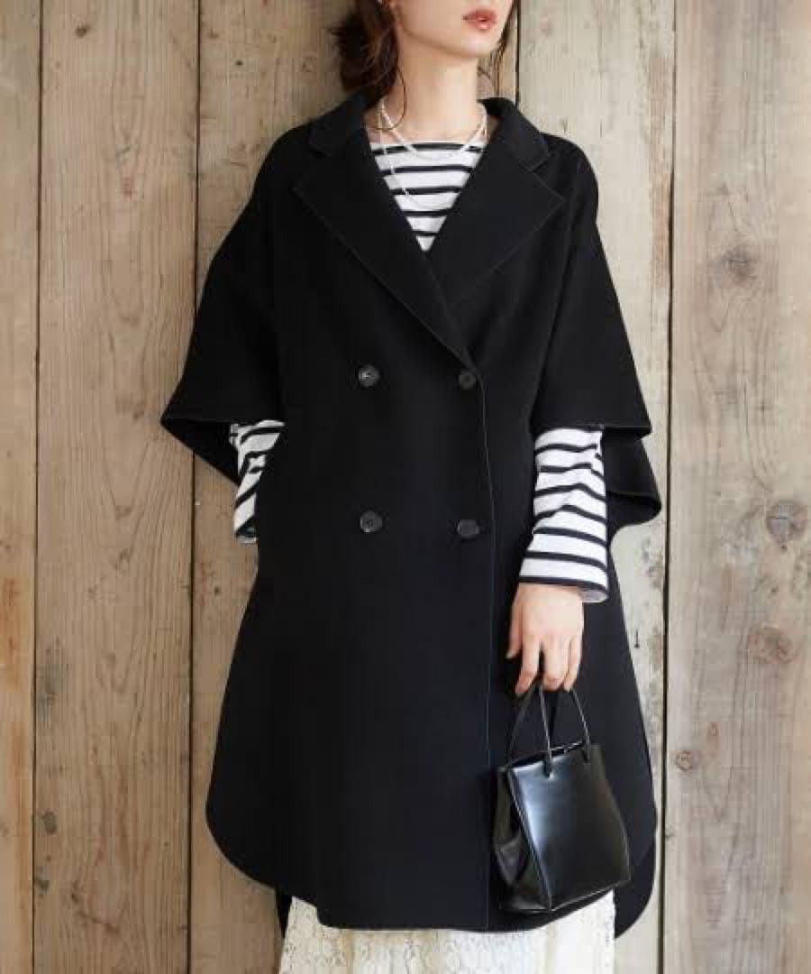 週末限定 vaneum クローク テーラード ポンチョ コート