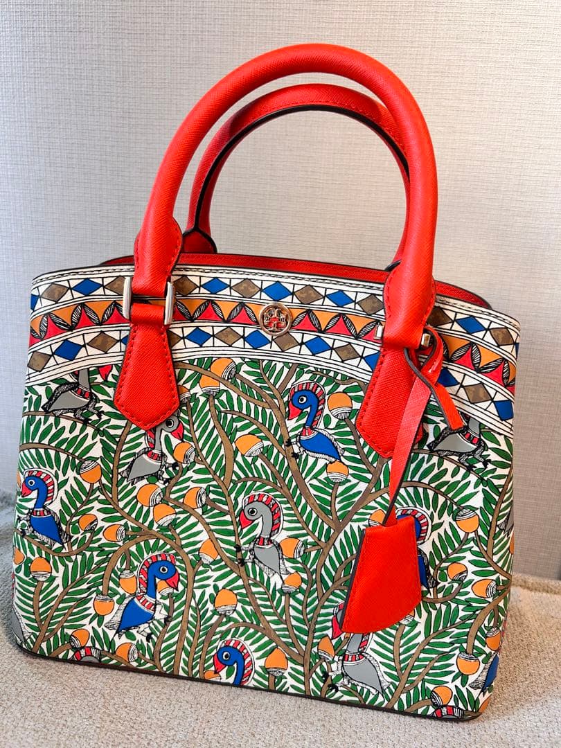 tory burch 鳥柄　ボタニカル柄　ハンドバッグ TORY BURCH トリーバーチ トートバッグ 総柄 ボタニカル｜Yahoo!フリマ