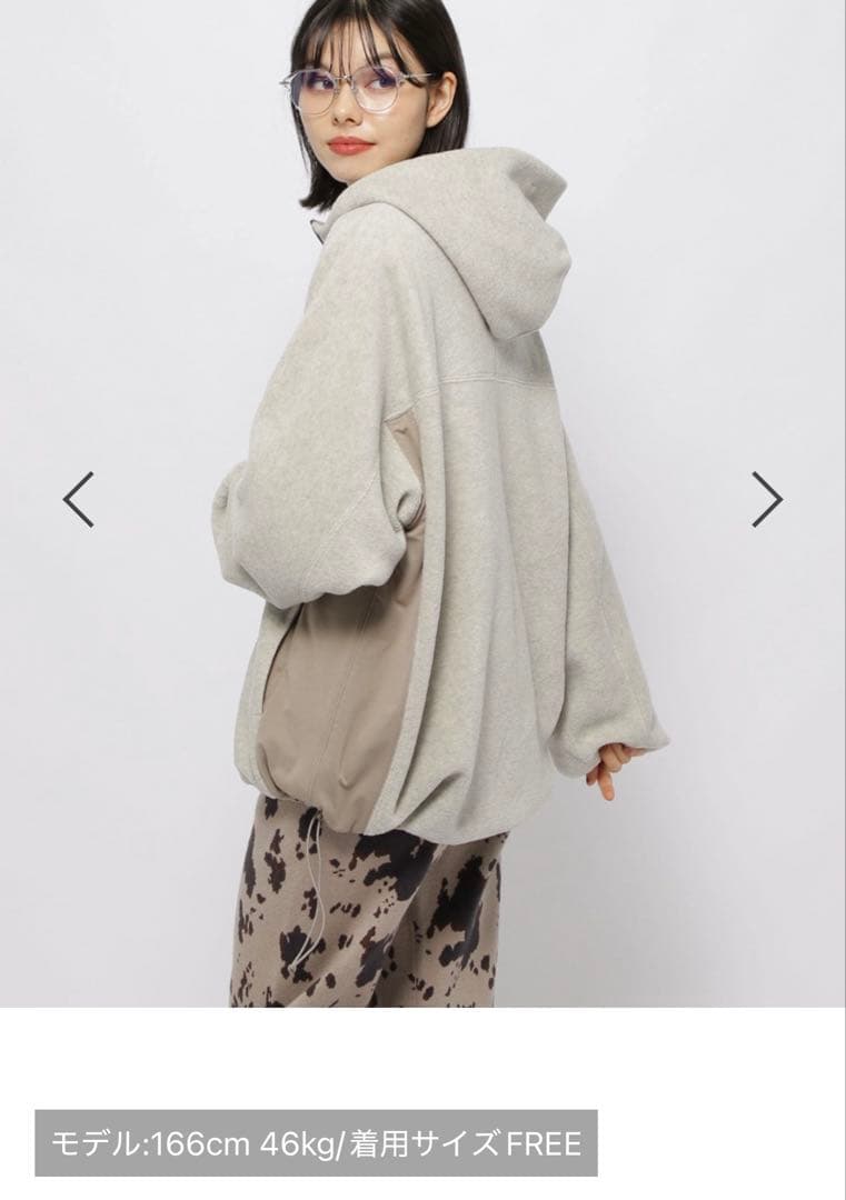 あ*こ様 ニコアンド ソフトフリース切り替えZIPパーカー ベージュ 完売