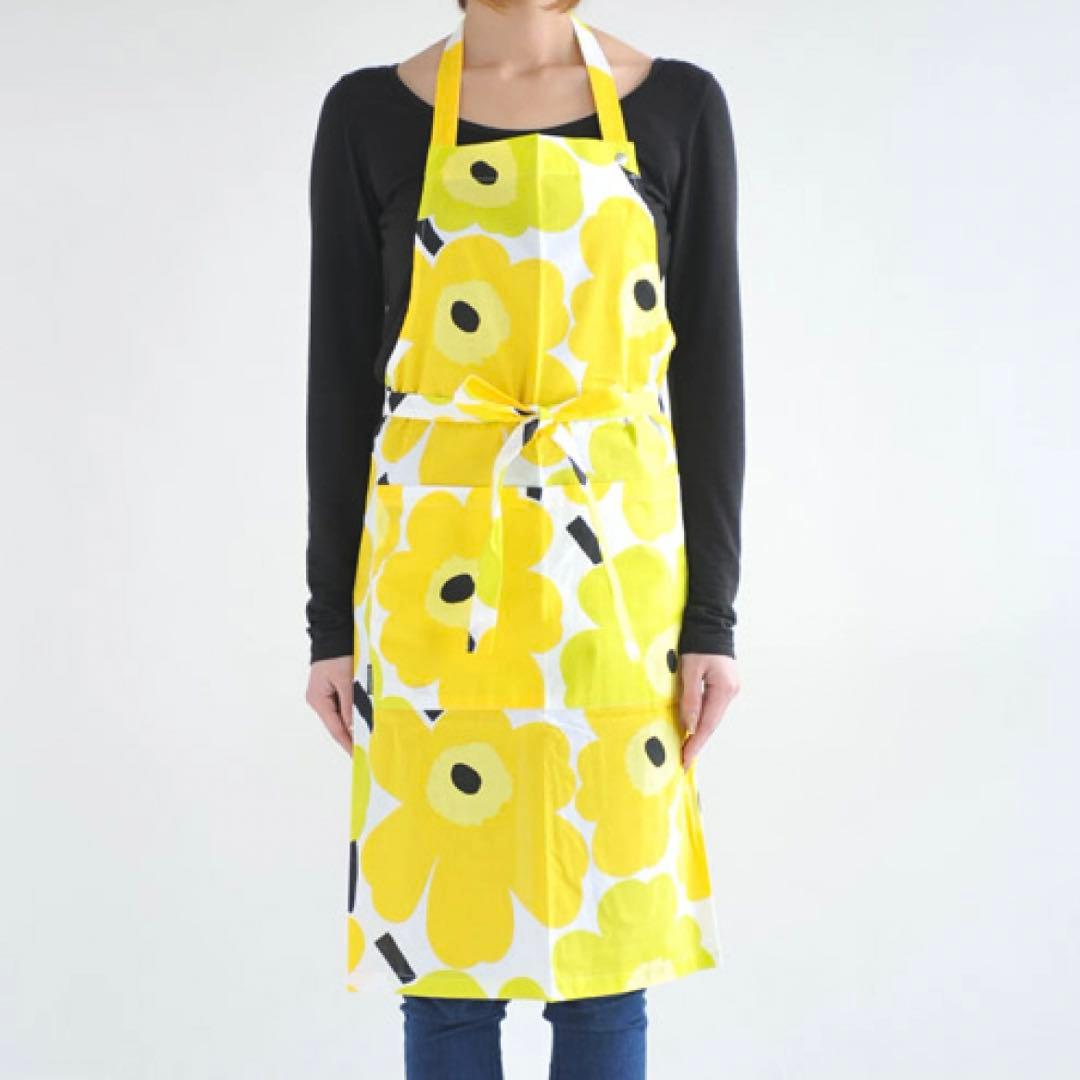 新品 タグ付き マリメッコ エプロン ピエニ ウニッコ イエロー
