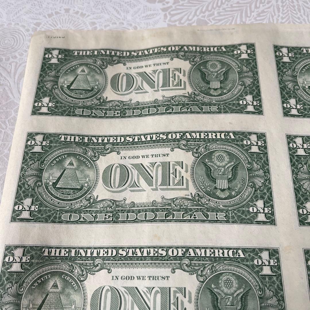 米ドル 1ドル紙幣シート 32枚 未裁断 アメリカ 1ドル札 コレクション