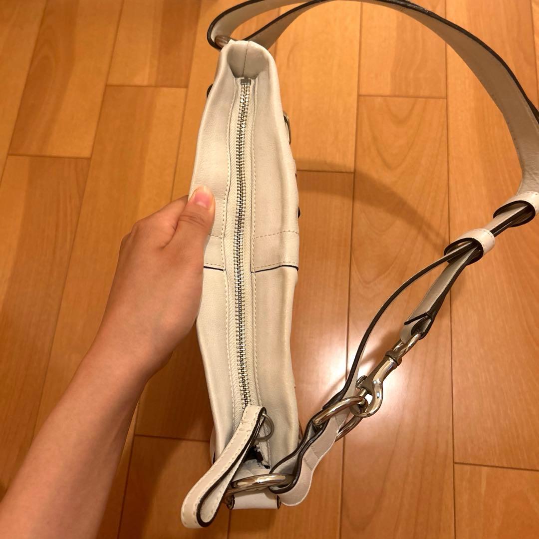 COACH コーチ 白 ショルダーバッグ オールレザー y2k - メルカリ