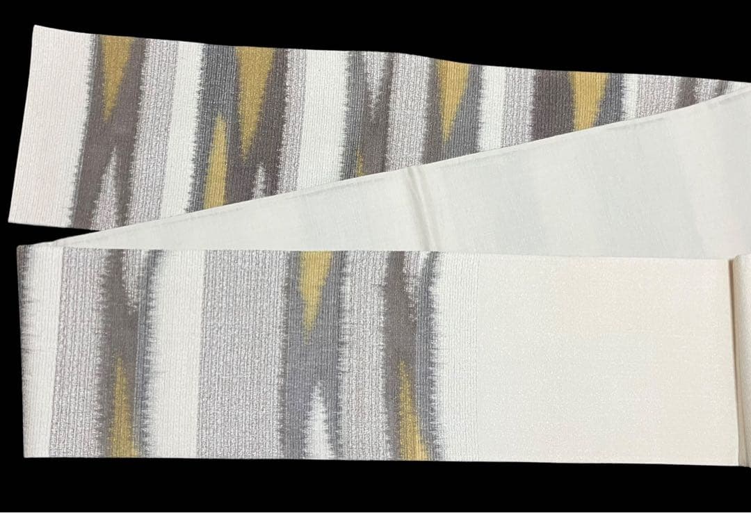 ツーシーズン 袋帯 六通柄 正絹 ぜんまい紬 横段 未使用 イ6345