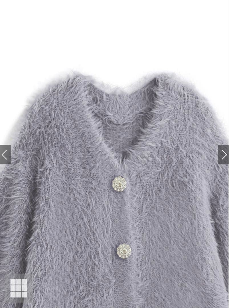 ビジューボタンフェザーニットカーディガン［Kz278］ - メルカリ