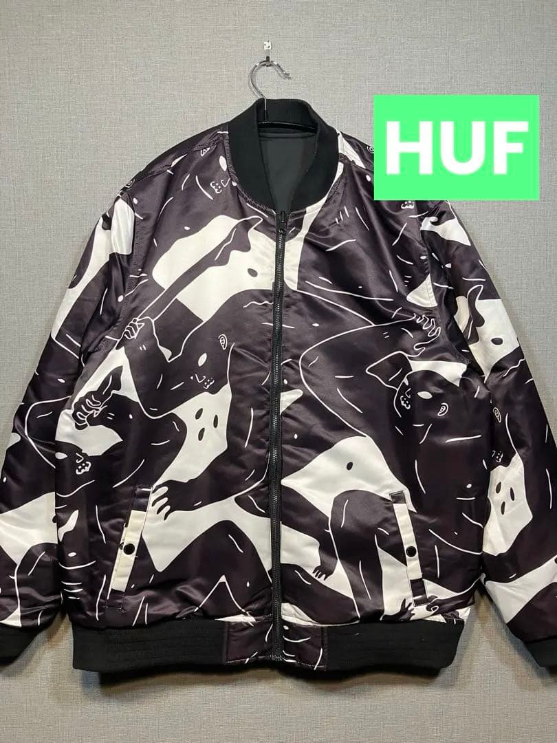 HUF/Cleon bomber jacket リバーシブル ブラック XL - メルカリ