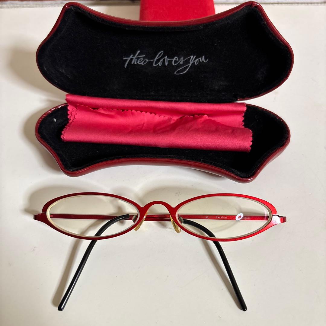 Theo メガネ(度あり) レッド - メルカリ