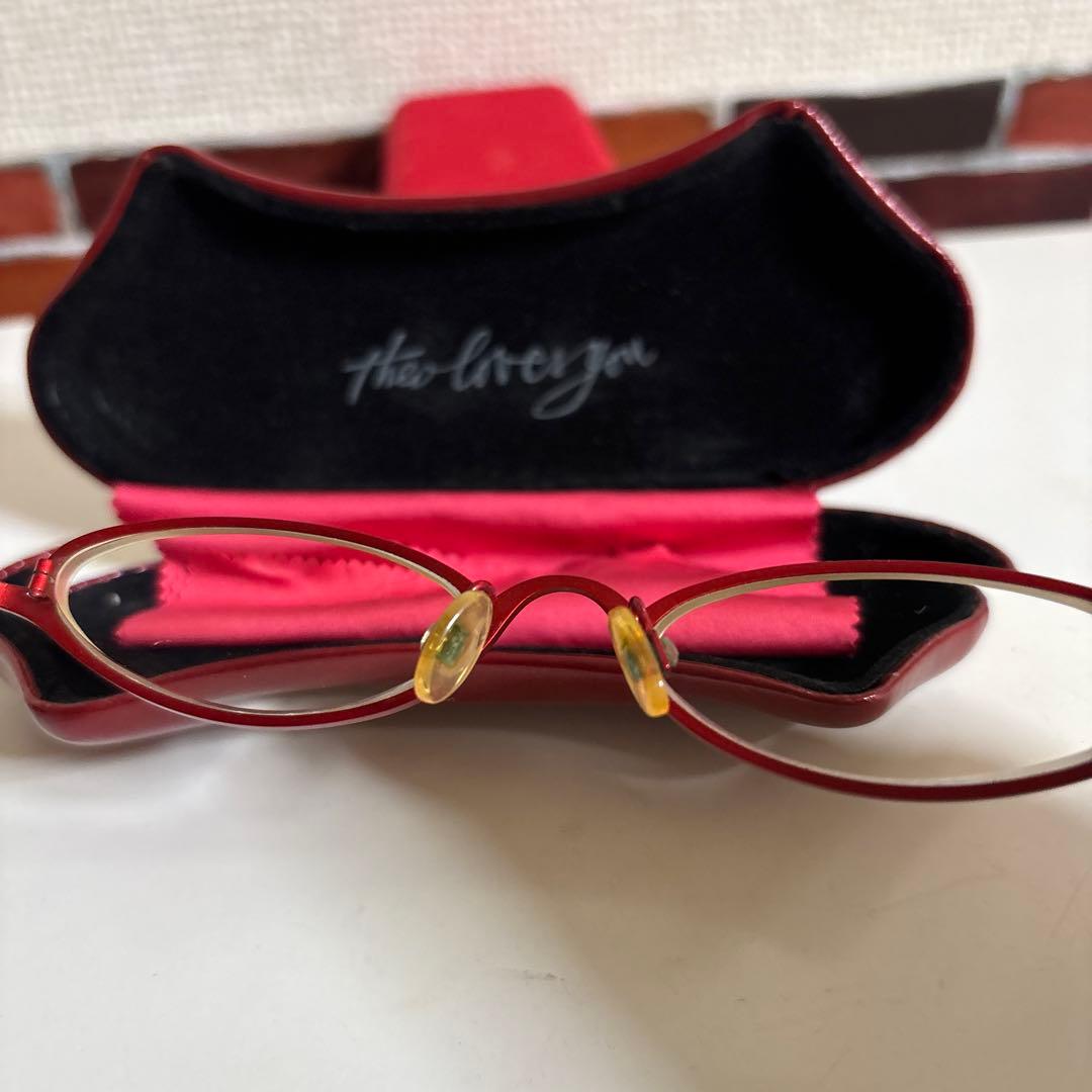 Theo メガネ(度あり) レッド - メルカリ