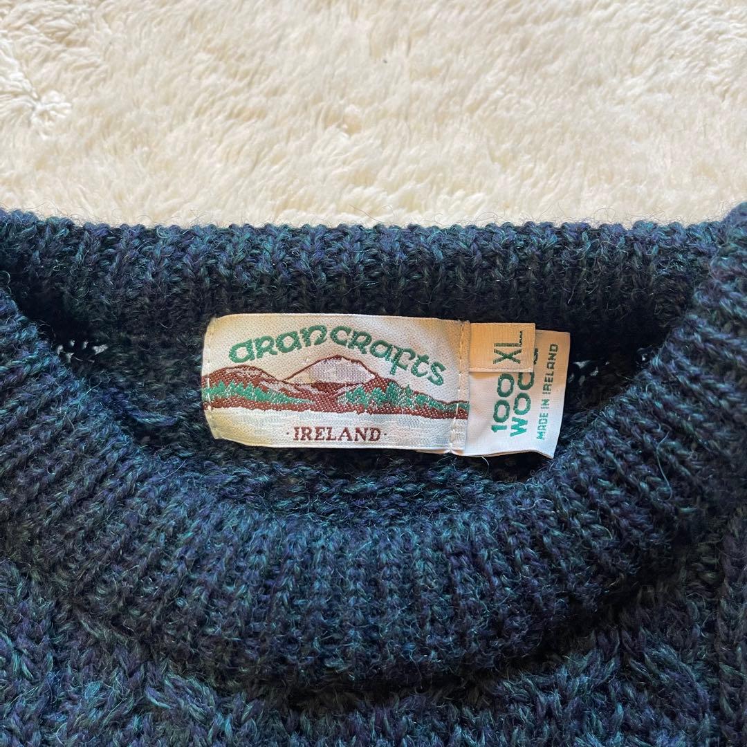 vintage 古着 アイルランド製 肉厚 フィッシャーマン アランニット